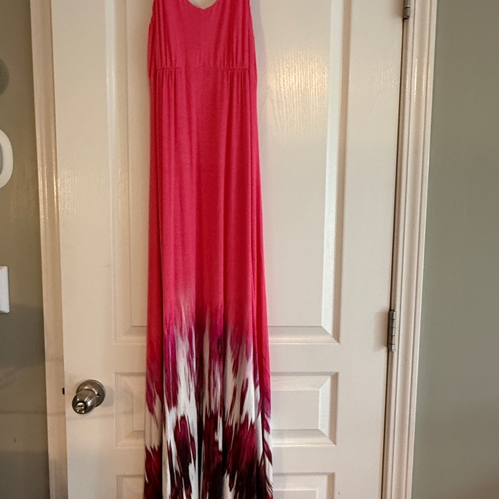 Soma Pink and White Ombre Maxi Dress